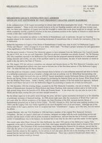 Document - Speech, Foundation Day Address 1993 by Legatee Geoff Handbury
