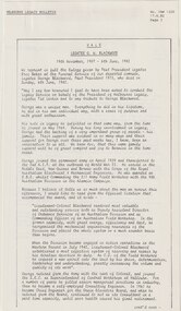 Article, Bulletin VALE Legatee George Blackwood