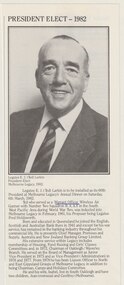Document - Article, Legatee E J (Ted) Larkin, President 1982