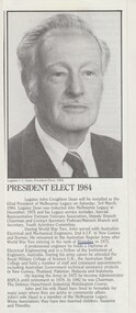 Article, Legatee J C Dean, President 1984