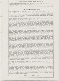 Article, Bulletin VALE Legatee Richard Norman Wheeler
