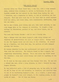 Document - Press Release 1975, Melbourne Legacy, One Man's Legacy, 1975