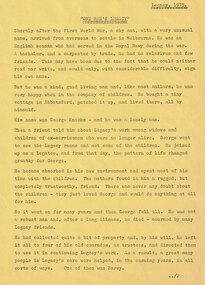 Document - Press Release 1975, Melbourne Legacy, One Man's Legacy, 1975