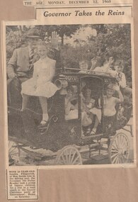 Newspaper - Article, The Age, Governor Take the Reins, 1960