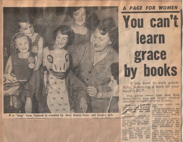 Newspaper - Article, The Sun News Pictorial, You can't learn grace by books, 1960