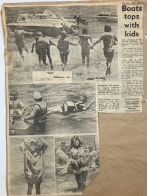 Newspaper - Article, Boats tops with kids, 1977
