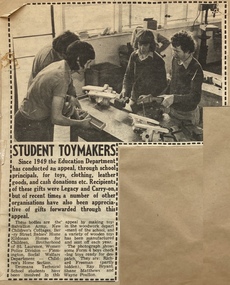 Newspaper - Article, Student Toymakers, 1977