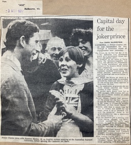 Newspaper - Article, Capital day for the joker prince, 1977