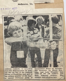Newspaper - Article, Government House Christmas Party 1977, 1977