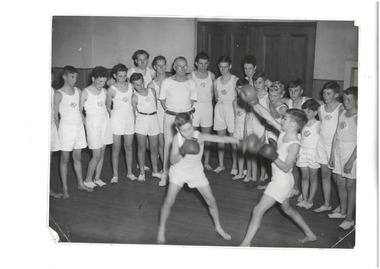 Photograph - Junior Legacy classes, Jim Tierney instructs the boys class, 194