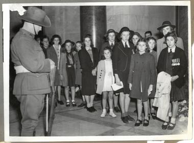 Photograph, Anzac commemoration for students 1945, 1945
