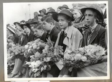 Photograph, Anzac commemoration for students 1945, 1945