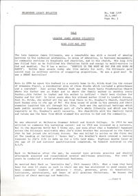 Article, Bulletin VALE Legatee Jim  Gillespie, 1987
