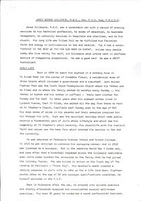 Document - Eulogy, James George Gillespie MBE, Hon. FIS Aus, FRICS, 1987