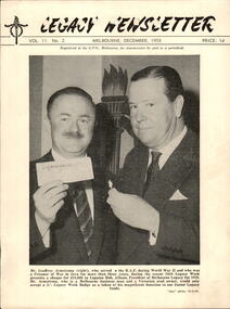 Magazine - Newsletter, Legacy Newsletter December 1958, 1958