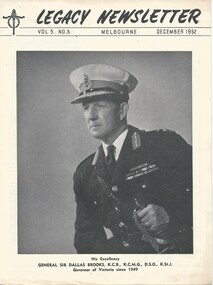 Magazine - Newsletter, Melbourne Legacy, Legacy Newsletter December 1952, 1952