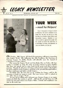 Magazine - Newsletter, Legacy Newsletter August 1959, 1959