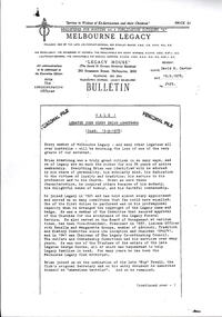 Article, Bulletin VALE Legatee JHB Armstrong, 1978
