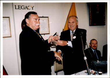 Photograph, Ron Barassi at Legacy House, 2003