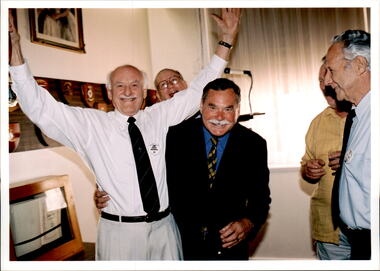Photograph, Ron Barassi at Legacy House, 2003