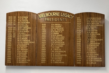 Decorative object, Melbourne Legacy Presidents