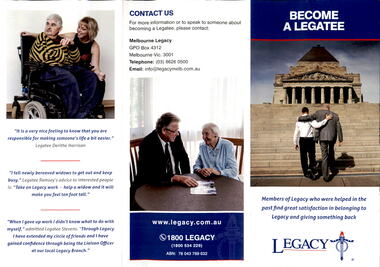 Pamphlet, Become a Legatee, 2014