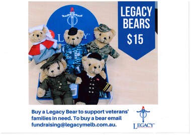 Document - Advertisement, Legacy Bears $15, 2020