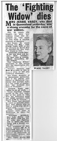 Sign, The 'Fighting Widow' dies