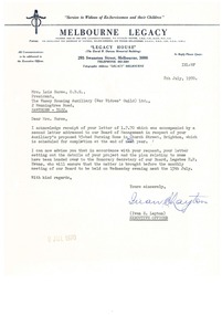 Letter, War Widows Guild, 1970