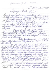 Document, Legacy Girls Club, 1994