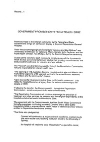 Document, Repatriation General Hospital Concord, 1993
