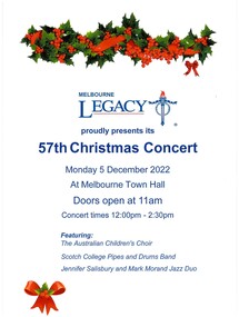 Programme, 57th Christmas Concert 2022, 2022