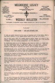 Article, Bulletin VALE Legatee Harry Sawyer, 1959
