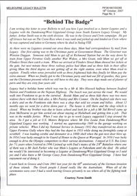 Article, Behind the Badge - Norm Smith, 2007