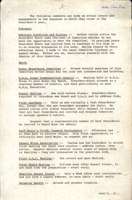 Document, President's Commitments 1965 - AV Dore, 1966