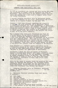 Document, Comments from Presidential Year 1973 - GN Handbury, 1973