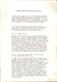 Document, Comments from Presidential Year 1978 - DB Carter, 1978