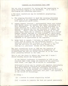 Document, Comments on Presidential Year 1980 - EK Robertson, 1981