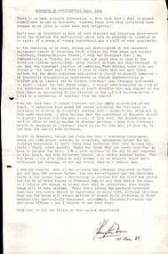 Document, Comments on Presidential Year 1984 - JC Dean, 1985
