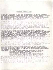 Document, Comments on Presidential Year 1989 - CH Wilks, 1990