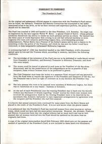 Document, President to President. 'The President's Fund', 1992