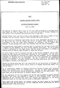 Article, Bulletin VALE Legatee William Vincent Scott, 1986