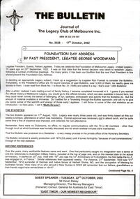 Article - Speech, Foundation Day Address 2002, 2002