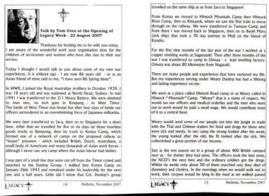 Document - Speech, Legacy Week Address 2007 by Tom Uren, 2007