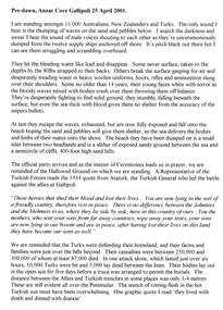 Document, Legatee Rogers on his visit to Anzac Cove, 2018