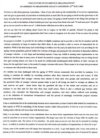 Document - Speech, Future of Ex-Service Organisations, 2003