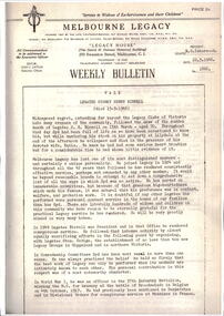 Article, Bulletin VALE Legatee Sydney Henry Birrell, 1966