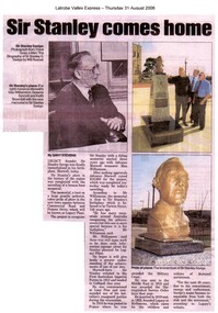 Article - Latrobe Valley Express, Sir Stanley comes home, 2006