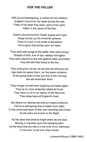 Document - Poem, For the Fallen, 2006