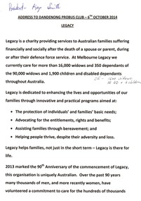 Document - Speech, Address to Dandenong Probus Club 2014, 2014